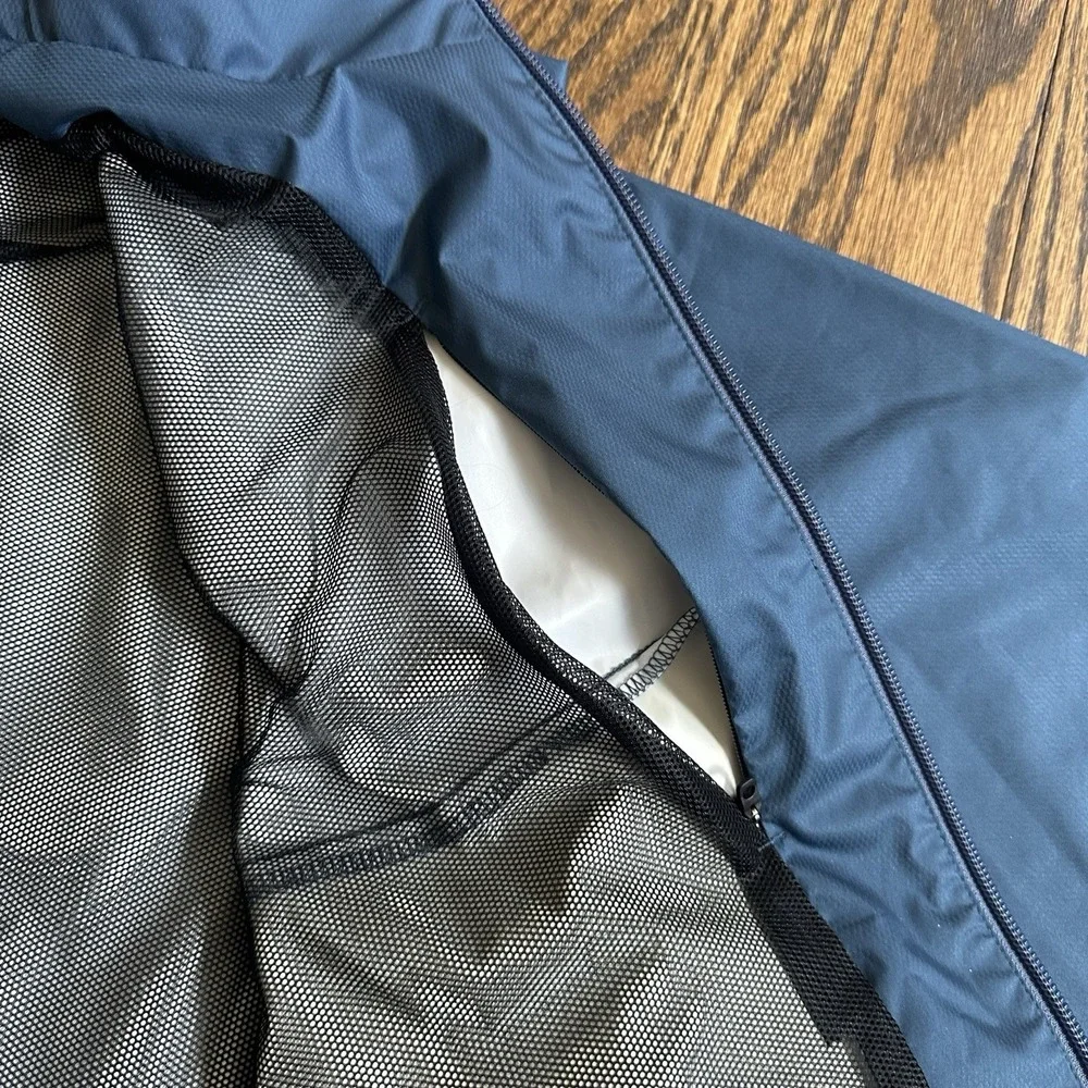 Adidas Golf CLIMASTORM Windbreaker Jacket Mens Large Blue Grey Zip Up